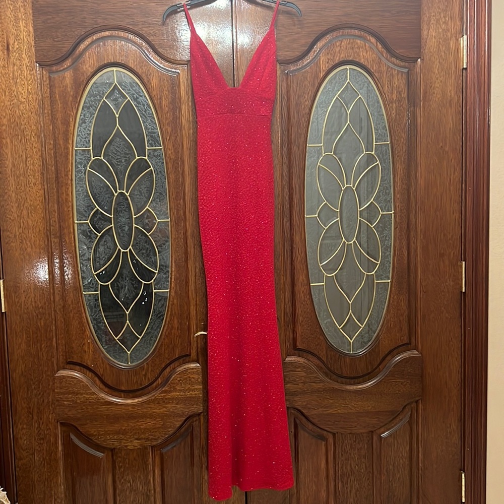 Windsor Red Sparkly Prom Maxi Dress